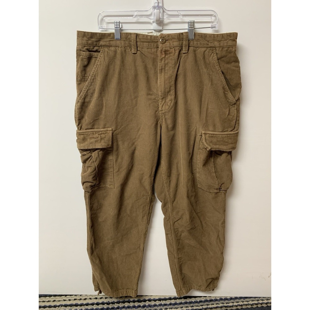 VANS Service Cargo Loose Tapered Fit Brown Corduroy Pants 36 Skater Baggy *Read*